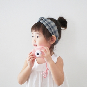 Girl Headband Cross Plaid (GHB8474-BW)